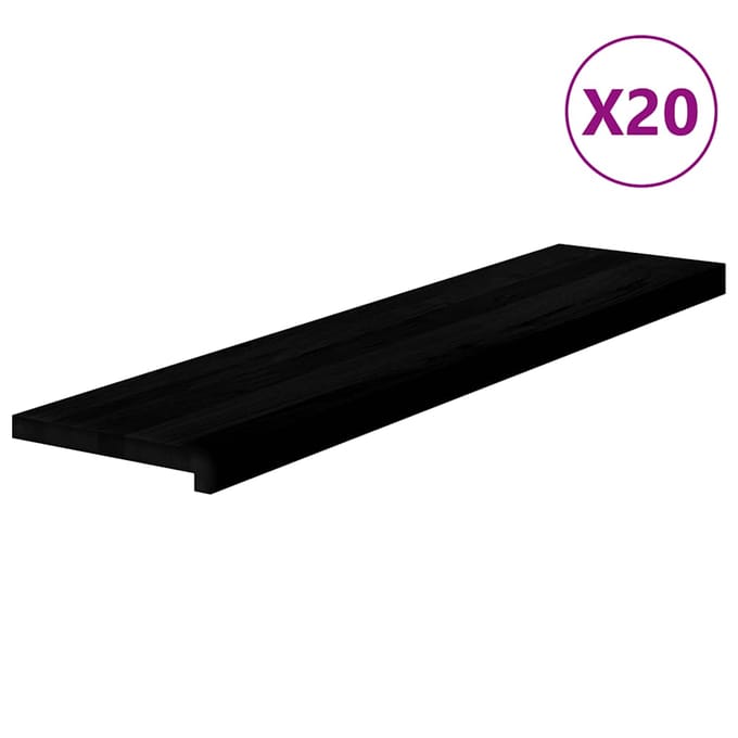 vidaXL Traptreden 20 st 110x25x2 cm massief eikenhout bruin-zwart