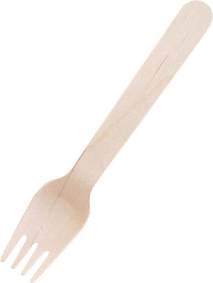 Plastico Houten Tafelvork - 100 stuks - ECO