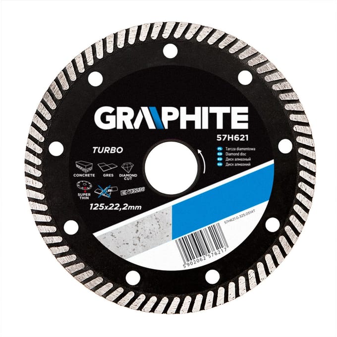 Grupa Topex GRAPHITE - Diamentzaagblad - 125 mm - Turbo - Superdun