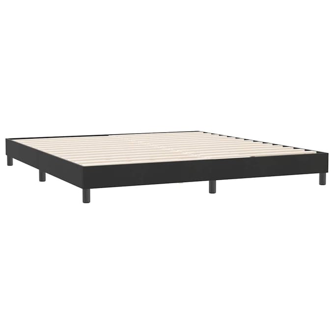 vidaXL - Boxspring - zonder - matras - fluweel - zwart - 180x210 - cm