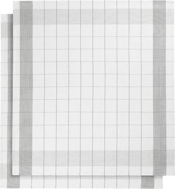 set van 12 keukenhanddoeken - De Witte Lietaer - kleur wit/grijs