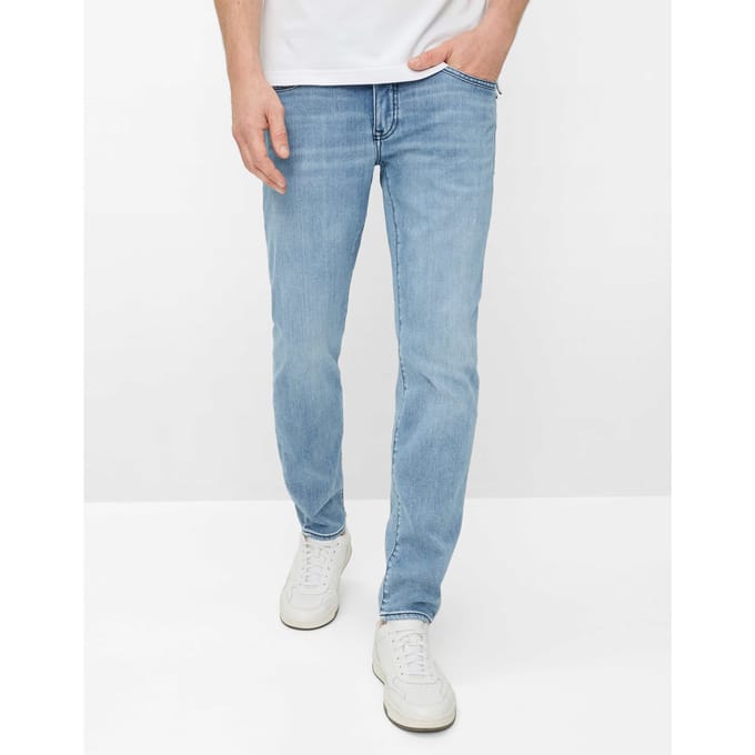 Brax Heren Jeans  Style CHRIS LIGHT BLUE USED, denim lichtblauw, maat 40/30