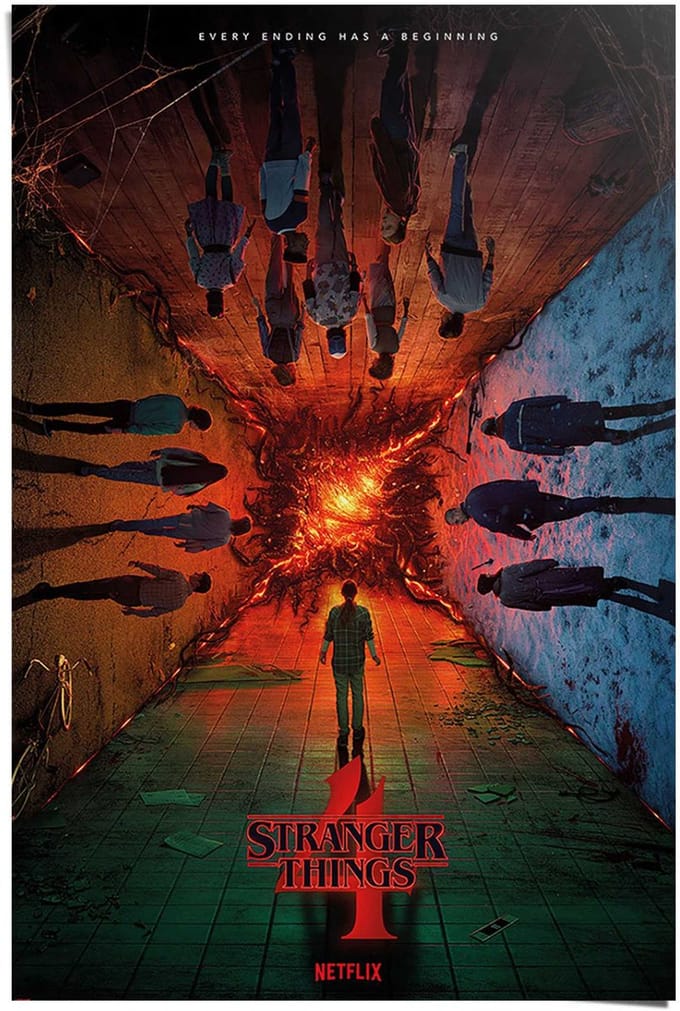 Poster Stranger Things - every ending has a beginning - 91,5 x 61 - Papier - REINDERS