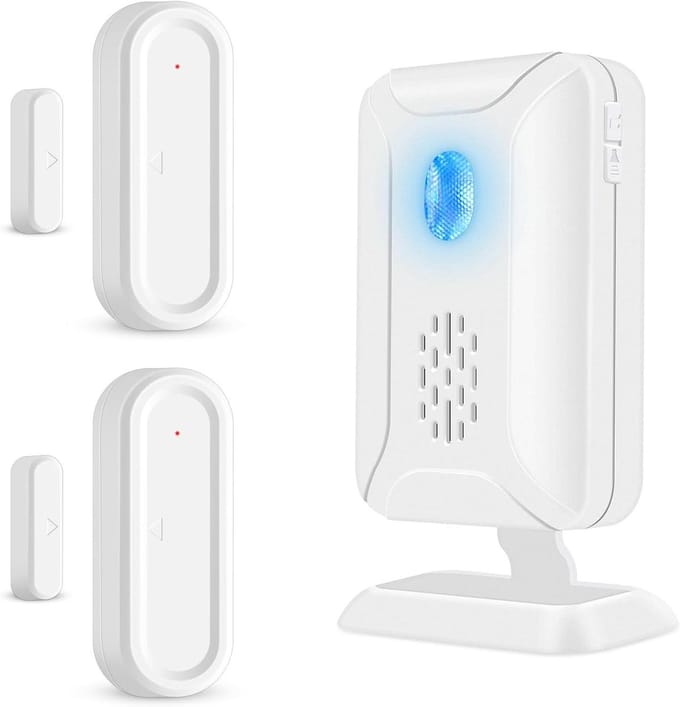 Draadloze Deur Sensor - Alarm Systeem - Winkel Beveiliging - 600 Meter Bereik - 2 Sensoren 1 Ontvanger