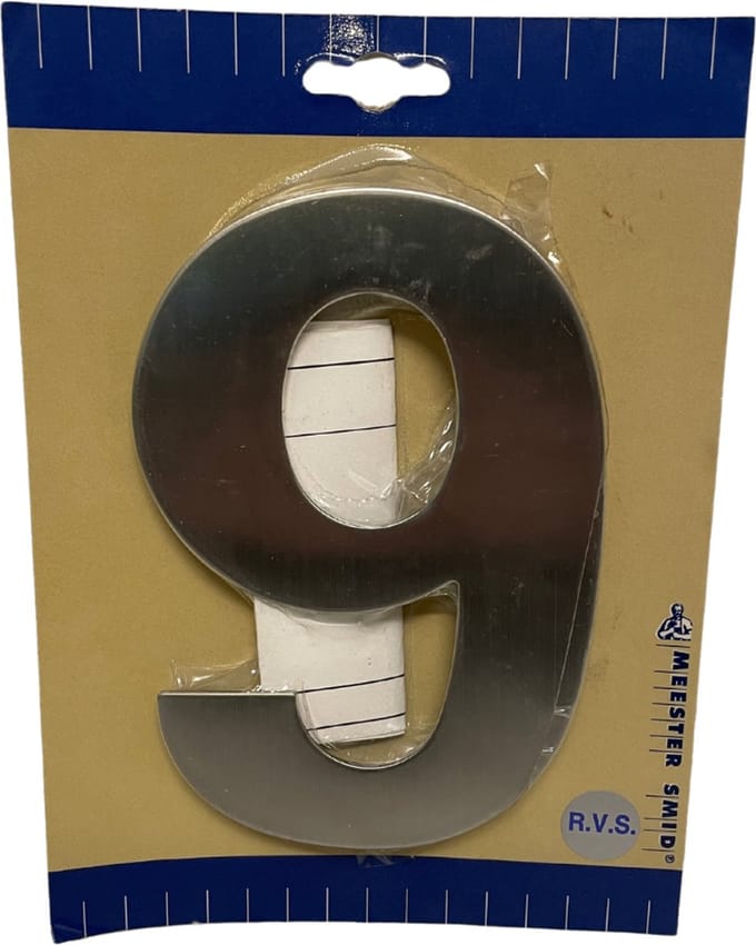 Huis nummer 9 R.V.S 15cm - Intersteel
