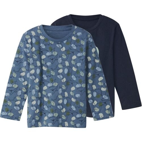 LUPILU Set van 2 kinder longsleeves (Marineblauw, 86/92)