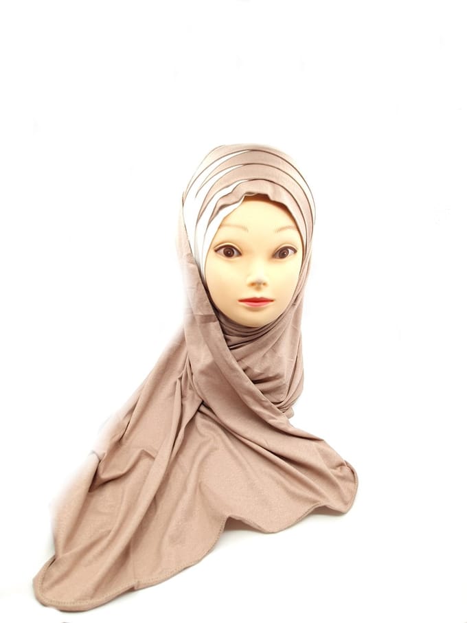 Elagante kaki hoofddoek, Mooie hijab.