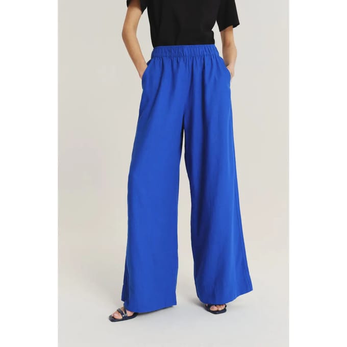 Dames Wide Leg Linnen en Viscose Broek Greenpoint Regular April