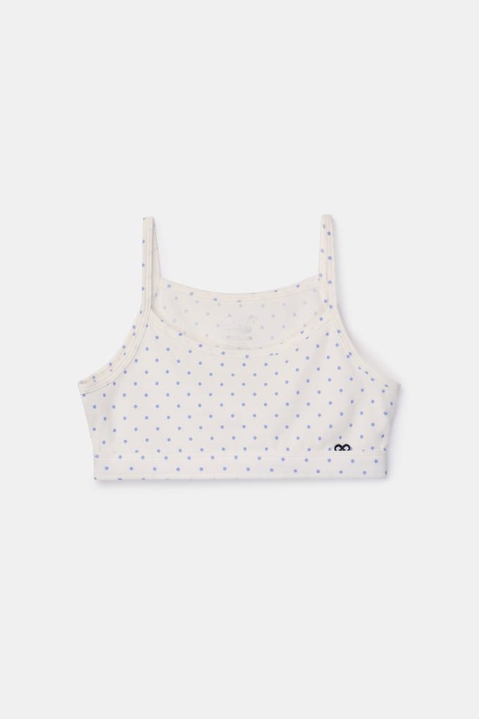 Woody - Topje - Bolletjes Print Blauw - 10 jaar