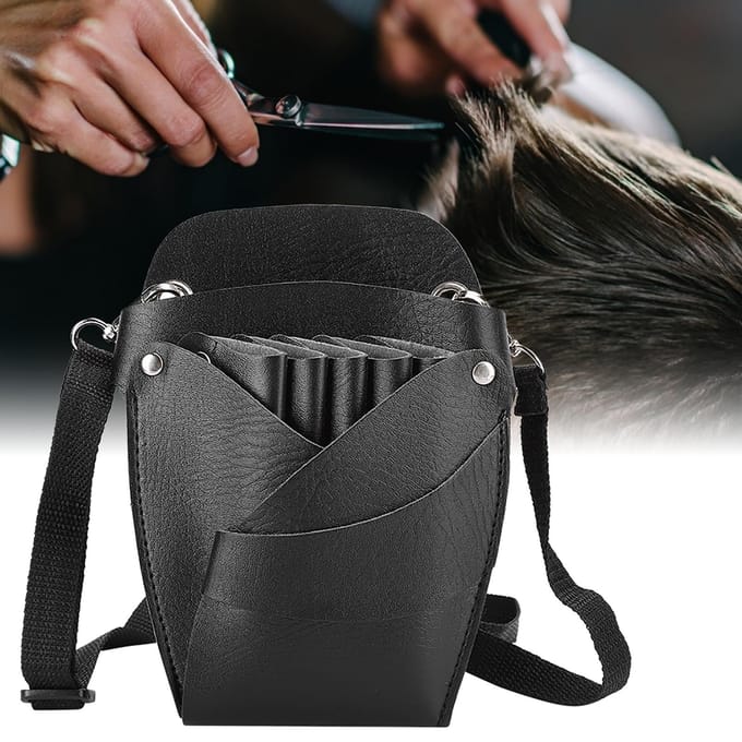 Sac Portable pour Ciseaux de Salon de Coiffure Rangement Outils Coiffure Pince à Cheveux Peigne Sac de Taille gray
