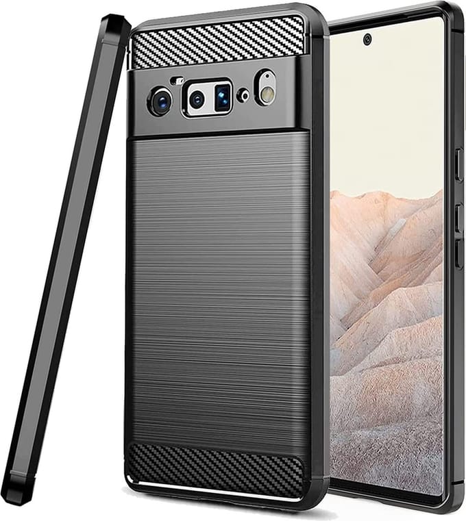 Hoesje geschikt voor Google Pixel 6 Pro - Techsuit Carbon Silicone Back Cover - Zwart