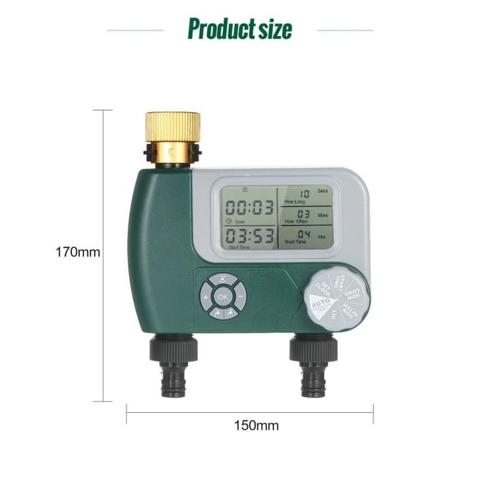 Programmeerbare digitale slangkraantimer Buitenbatterijaangedreven automatisch sproeisysteem US Faucet Connection gray