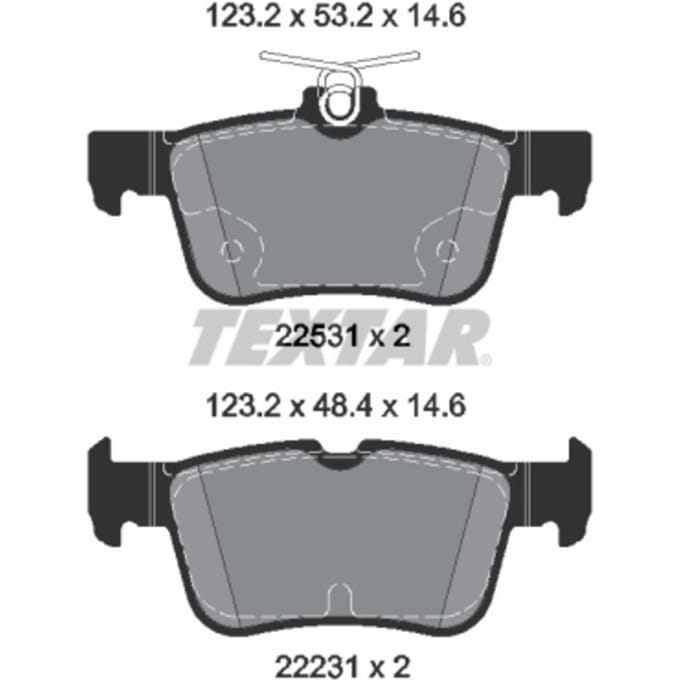 Remblokset TEXTAR 2253105, achter