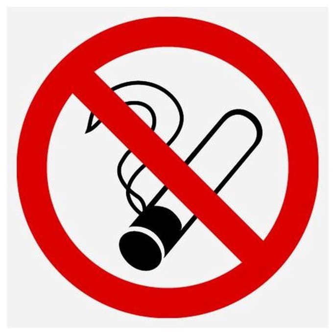Sticker pictogram verboden te roken. 10x 10 cm