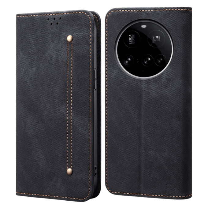 CaseBody Xiaomi 15 Ultra Denim Bookcase Hoesje Zwart