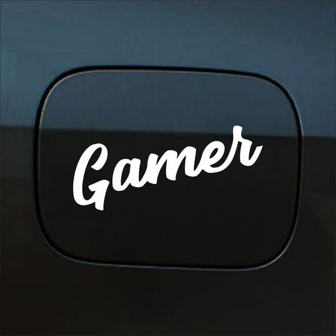 Bumpersticker - Gamer - 6 X 18 - Wit
