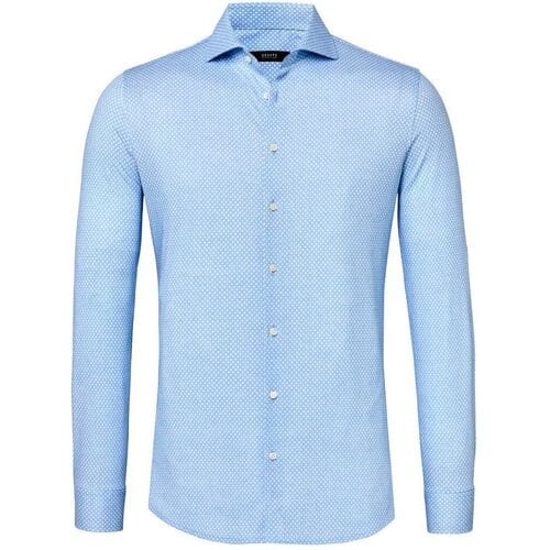 Desoto Luxury Overhemd Allover Dots Pattern Blauw-Donker Blauw / male