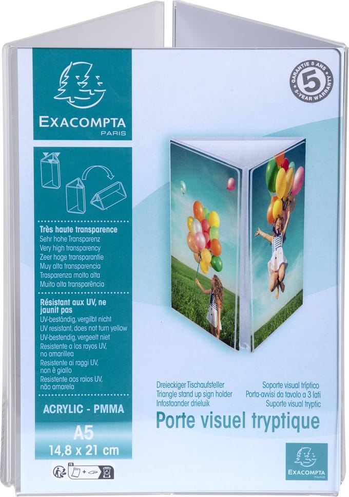 Exacompta 10x Infostaander A5 drieluik - Transparant - 85558D