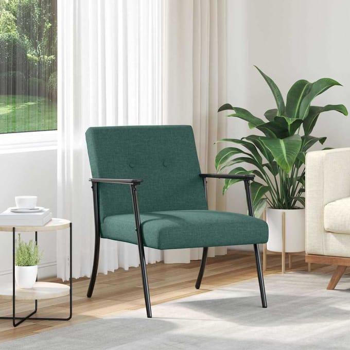 vidaXL - Fauteuil - Donkergroen - Stof