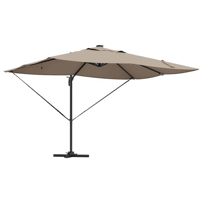 vidaXL - Parasol - 352 - x - 251 - x - 265 - cm - Polyester - en - Aluminium - Taupe