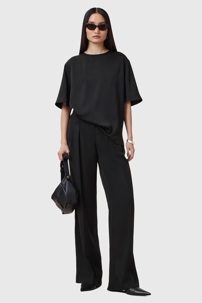 AllSaints Zenni Trouser Black Größe: 2 | Stoffhosen Outlet | Damen | Schwarz