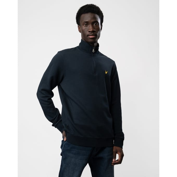 Lyle & Scott Sweat Half Zip Navy - Maat M - Heren - Quarter zip