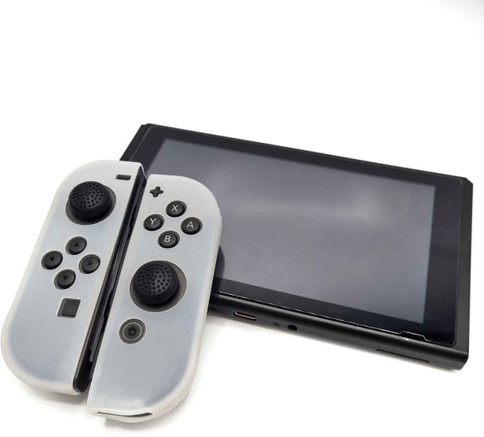 Gadgetpoint - Hoesjes & Skins voor Nintendo Switch 1 - Performance Gaming Case - Soft Grip Covers - Anti-Slip Joy-Con Controller Accessoires - Transparant
