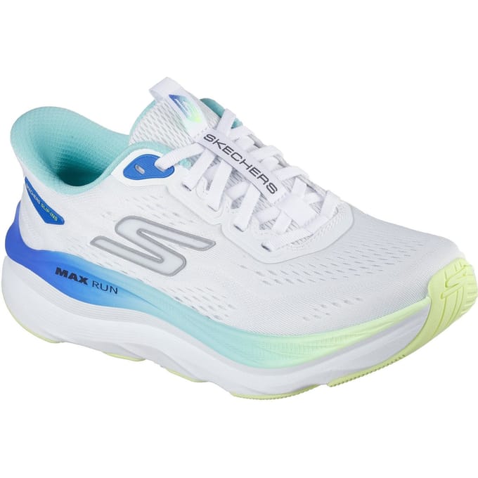 Skechers Performance Max Cushioning Max Run Textiel Dames Wit/Multi Sneakers