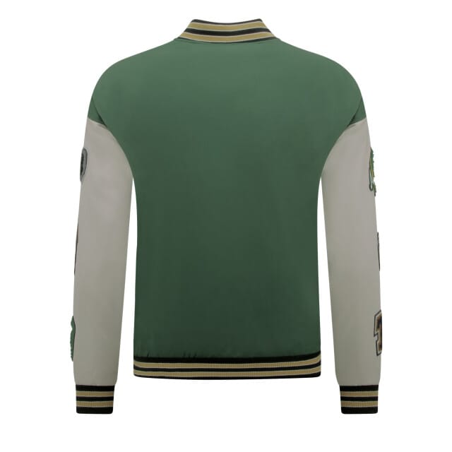 Heren Oversized Letterman Jas - 8633 - Groen