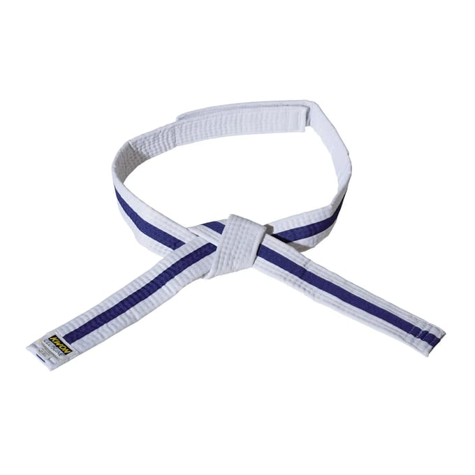 Wit/blauw/wit klittenband riem budō kind Kwon