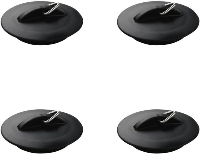 Gootsteenstop Set - Afvoer Stopper - Keuken Badkamer - Universeel Ontwerp - 6 cm Diameter - Zwart