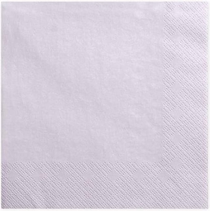 """Servetten, drie laags, licht lavender, 33x33cm (1 zakje met 20 stuks)"""