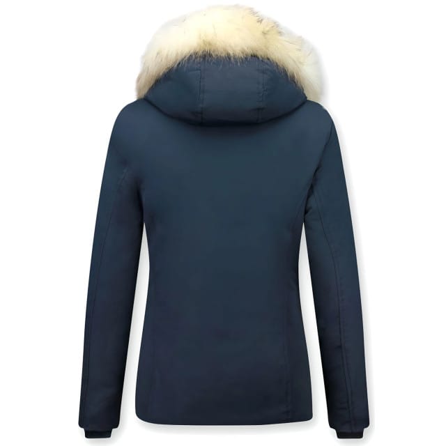 Matogla Blauwe winterjas bontkraag