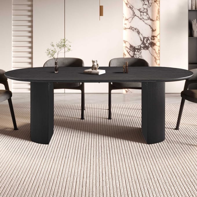 Tafel 'Lagos' 220 cm Ovaal Decor Donkerbruin