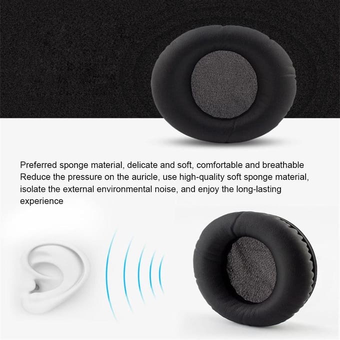 Vervangende oorkussens voor Audio Technica ATH-ANC7 ANC9 ANC27 ANC29 ANC70 hoofdtelefoons Spons oorkussen 2PCS zwart