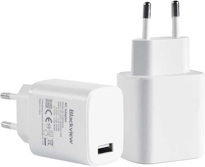 Blackview USB C Adapter - Oplader - 18W Universeel Oplader - Tablet Oplader - Smartphone Oplader - Wit