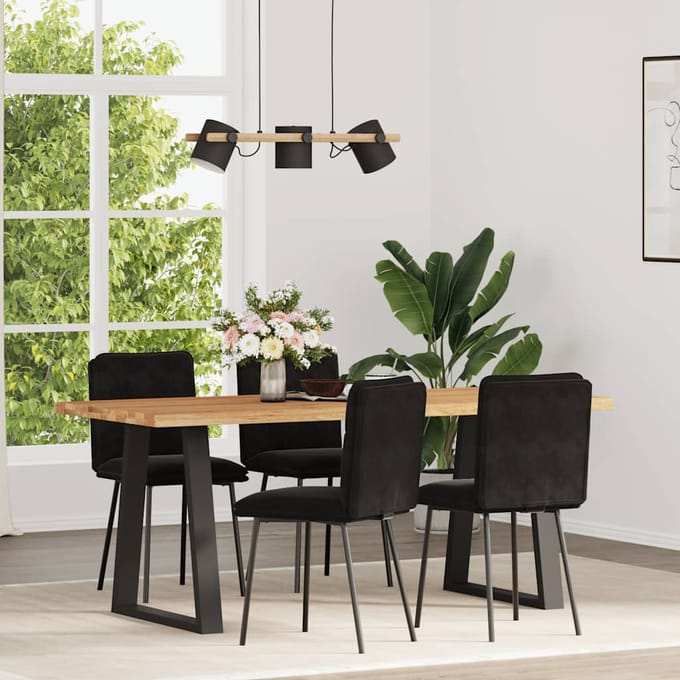 vidaXL - Eetkamerstoelen - 4 - st - fluweel - zwart