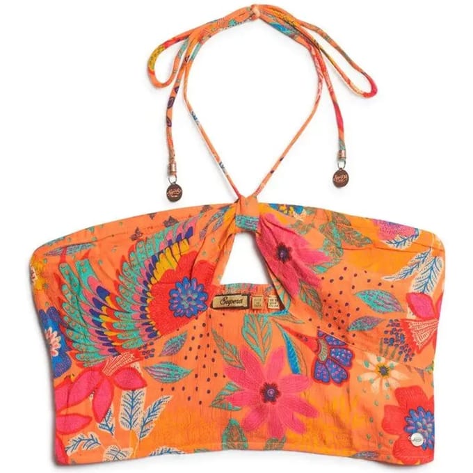 Superdry - Kort geweven topje met uitsnijdingen - Dames - Tops