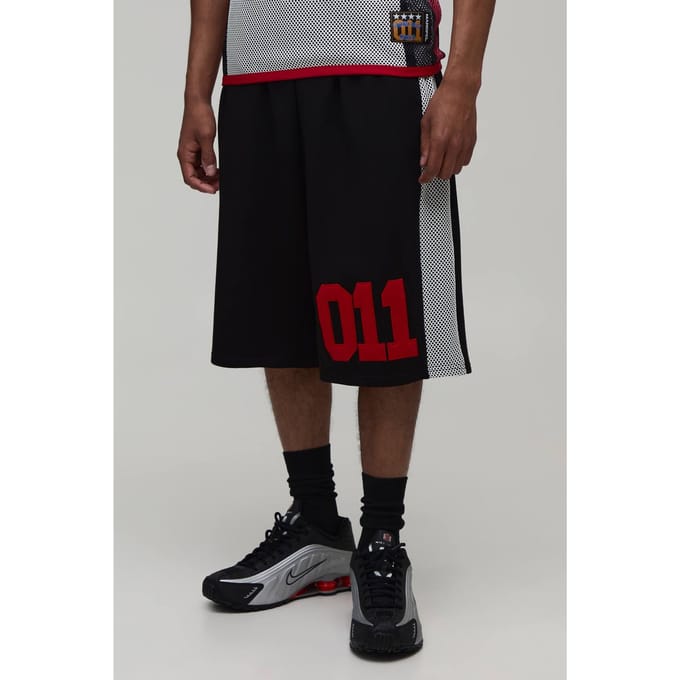 Loopback Netted Panel 011 Jersey Jort | Black | Size Small