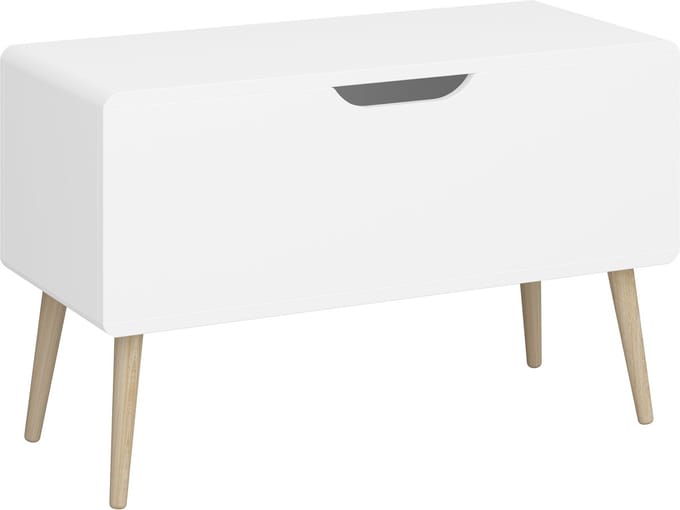 Gaia-Speelgoedkist - 1-Klep - Wit Houtlook