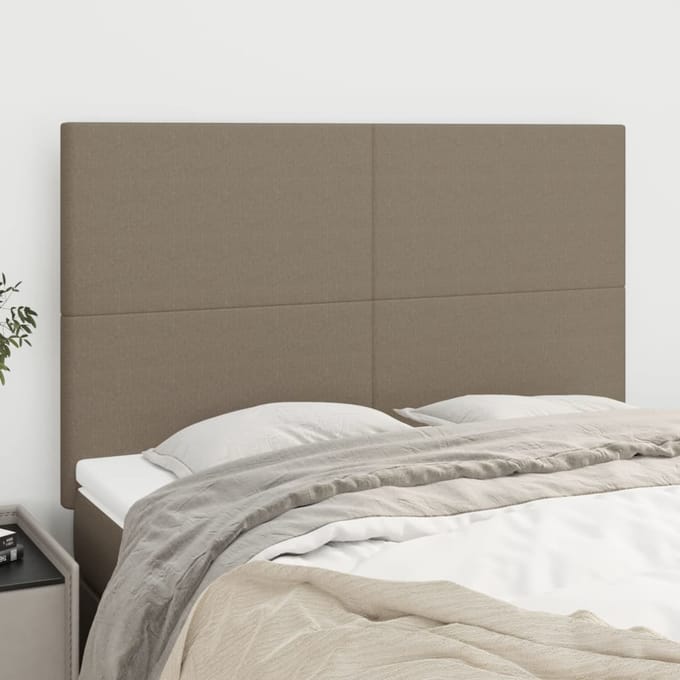 vidaXL - Hoofdbord - taupe - 144x5x118/128 - cm - Stof