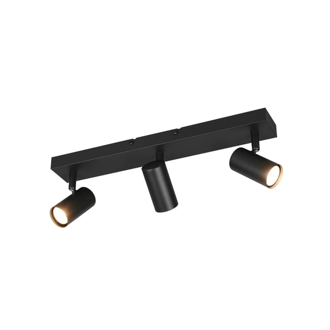 Reality Leuchten Spot Taryn, matzwart, lengte 45 cm, 3-lamps, mini-GU10