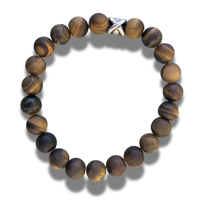 Armband - natuursteen matte tijgeroog - 8 mm 19 cm
