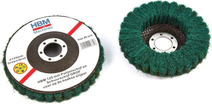 HBM 125 mm Polijst en Schuurschijf MIDDELGROF voor haakse slijper