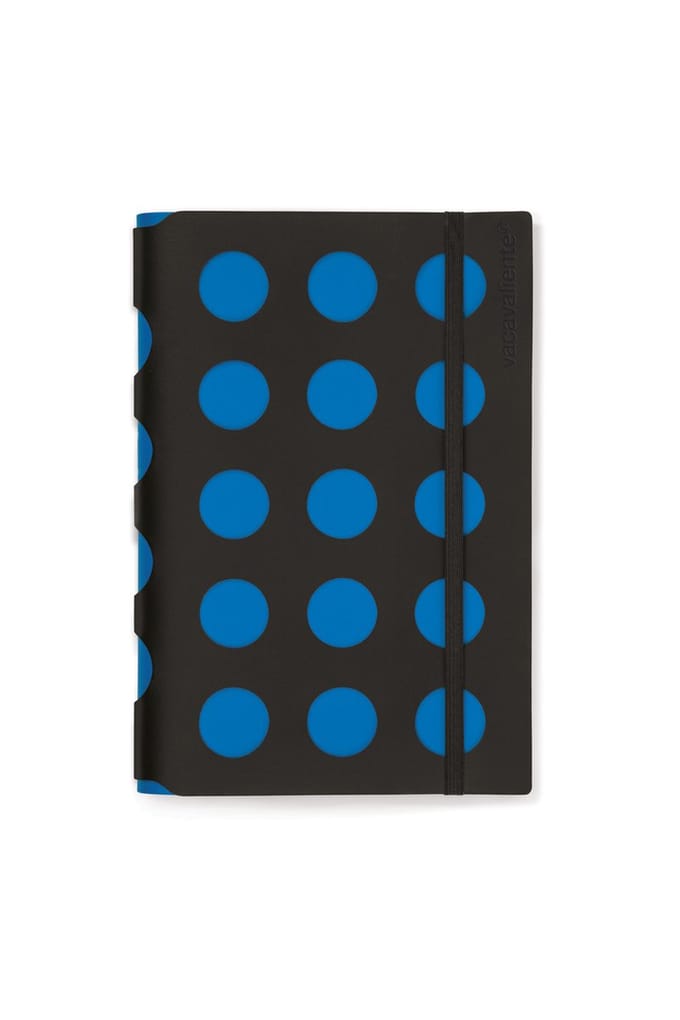 Vacavaliente - Notitieboek A5 Multi Dots - Gerecycled Leer - Blauw