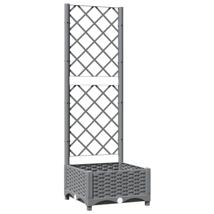 vidaXL - Plantenbak - met - latwerk - 40x40x121,5 - cm - polypropeen