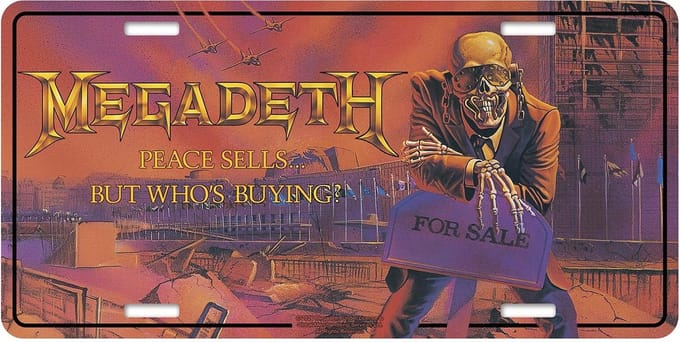 Megadeth - Peace Sells - USA Nummerplaat