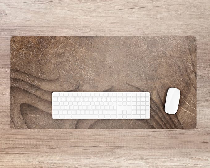 Coloray Bureau Onderlegger - 3D Zandsteen Bureau Onderlegger Groot - 90 cm x 45 cm - Bruin Bureau Onderlegger - Bureau Onderlegger XXL - Computer Mat - Bureau Pad - Bureau Mat