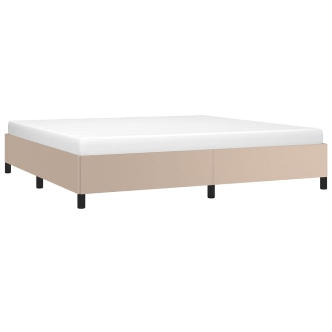 vidaXL - Bedframe - zonder - matras - 200x200 - cm - kunstleer - cappuccinokleurig
