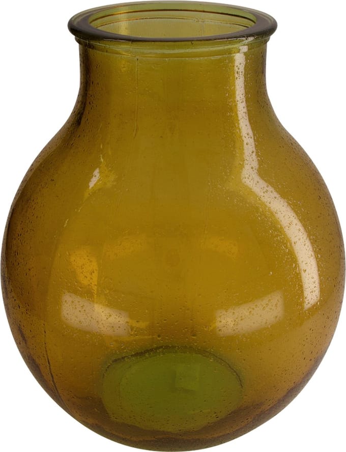 DKNC - Vaas Bonn - Gerecycled glas - 29x36x36 cm - Bruin